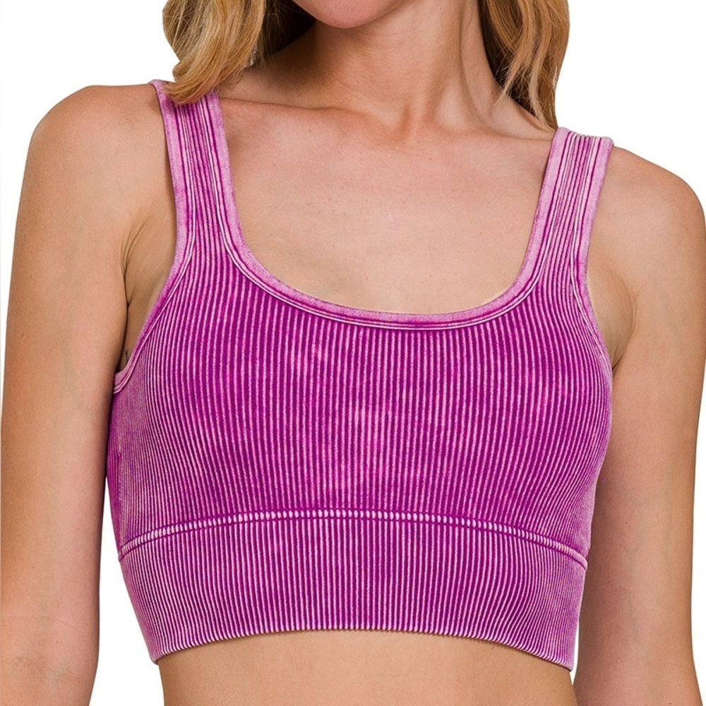 “ Aurora Bralette ” Cropped Ribbed Tank | Various Colors - Picture 2 of 10